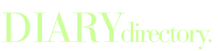 Text logo reading 'DIARY directory.' in light green on black background.